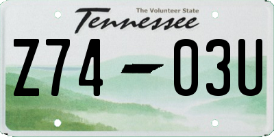 TN license plate Z7403U