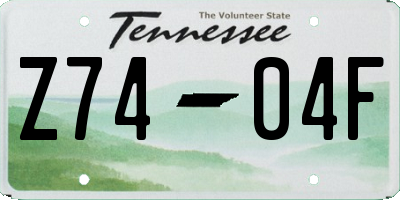 TN license plate Z7404F
