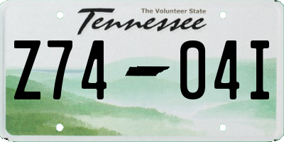 TN license plate Z7404I