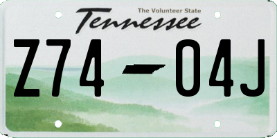 TN license plate Z7404J