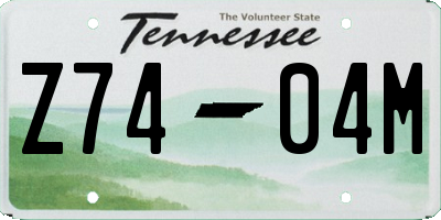 TN license plate Z7404M