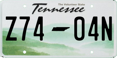 TN license plate Z7404N