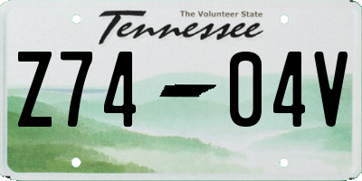 TN license plate Z7404V