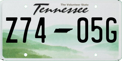 TN license plate Z7405G