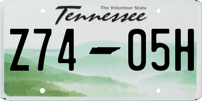 TN license plate Z7405H