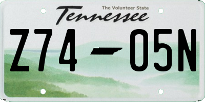 TN license plate Z7405N