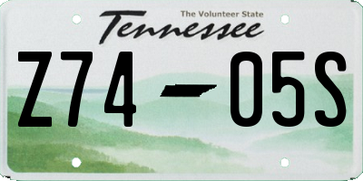 TN license plate Z7405S
