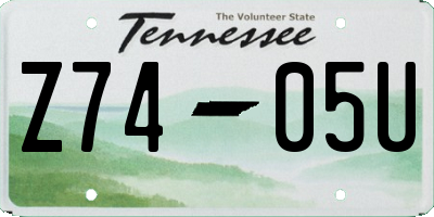 TN license plate Z7405U