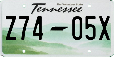 TN license plate Z7405X