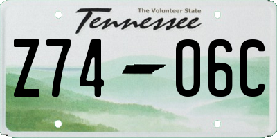 TN license plate Z7406C
