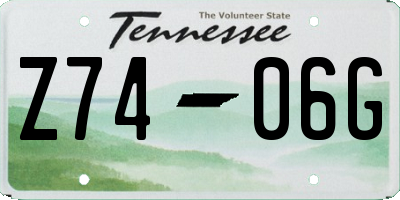 TN license plate Z7406G