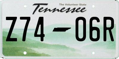 TN license plate Z7406R