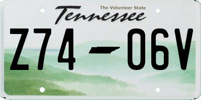 TN license plate Z7406V