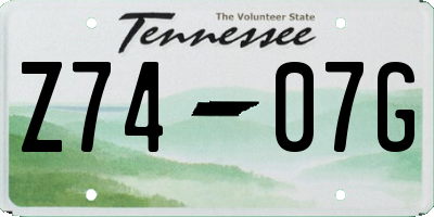 TN license plate Z7407G