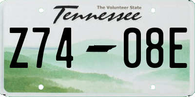 TN license plate Z7408E
