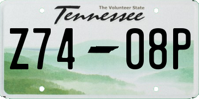 TN license plate Z7408P