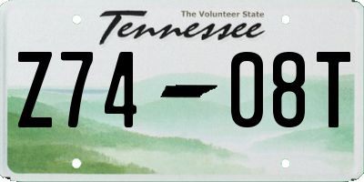 TN license plate Z7408T