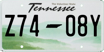 TN license plate Z7408Y