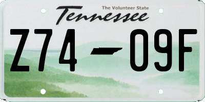 TN license plate Z7409F