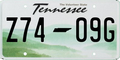 TN license plate Z7409G