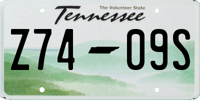 TN license plate Z7409S