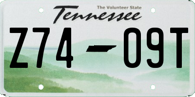 TN license plate Z7409T