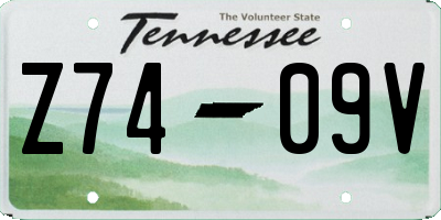 TN license plate Z7409V