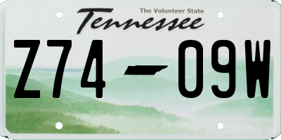 TN license plate Z7409W