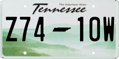 TN license plate Z7410W