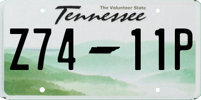 TN license plate Z7411P