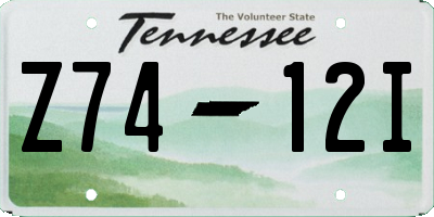 TN license plate Z7412I