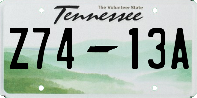 TN license plate Z7413A