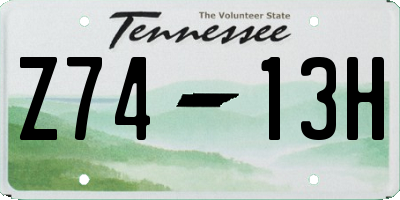 TN license plate Z7413H