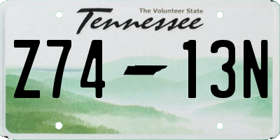 TN license plate Z7413N