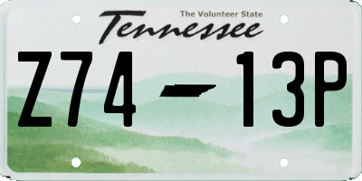 TN license plate Z7413P