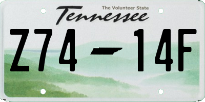 TN license plate Z7414F