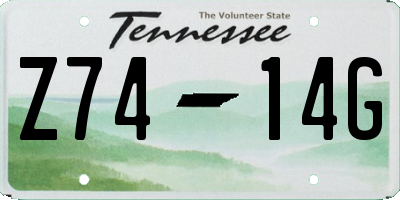 TN license plate Z7414G