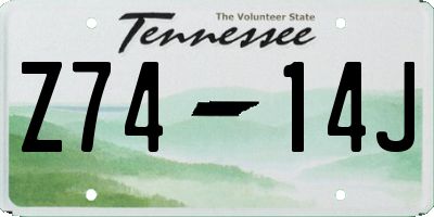 TN license plate Z7414J