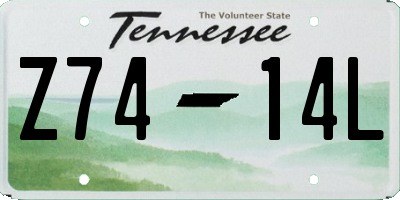 TN license plate Z7414L