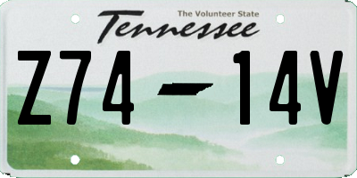 TN license plate Z7414V
