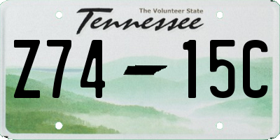 TN license plate Z7415C