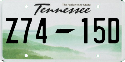 TN license plate Z7415D