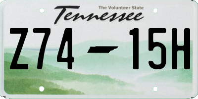 TN license plate Z7415H