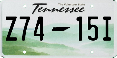 TN license plate Z7415I