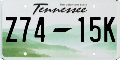 TN license plate Z7415K