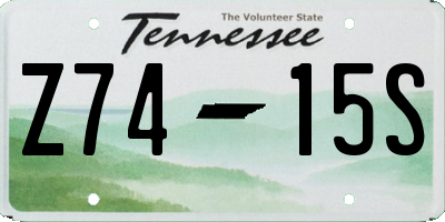 TN license plate Z7415S