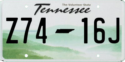 TN license plate Z7416J