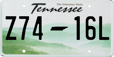 TN license plate Z7416L