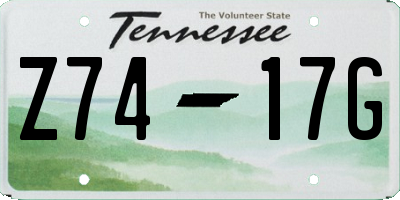 TN license plate Z7417G