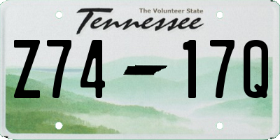 TN license plate Z7417Q